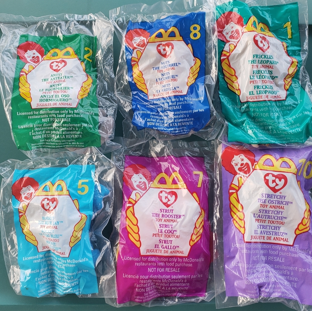 6 Ty Beanie Babies from McDonald's Happy Meals